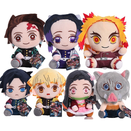 Devil&#39;s Blade Anime Plush Stuffed Toys Demon Slayer Cartoon Figure Manga Dolls Kimetsu Tanjirou Nezuko Kids Birthday Gifts Decor