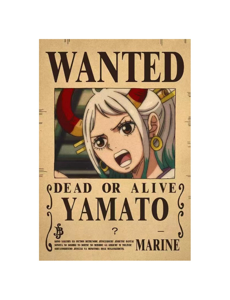 New Anime One Piece Bounty Wanted Posters 4 Emperors Kid Action Figures Vintage Living Room Wall Decoration Stickers Poster Toys