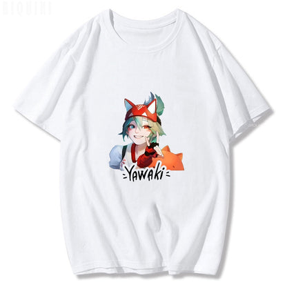 Overwatch 2 Kiriko T-shirt Casual Hip Hop Cartoon Korean Printed Tshirt Harajuku Cotton Woman Summer Funny Short Sleeve T Shirt