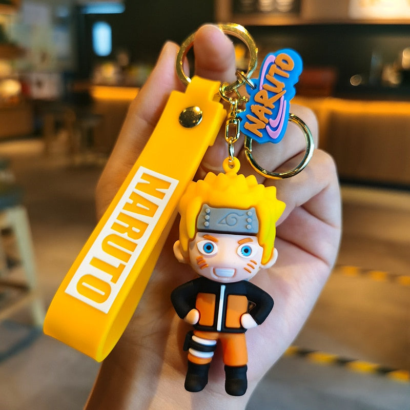 Cartoon Anime Naruto Action Figures Keychains  Sasuke Kakashi Key Pendant Cartoon Bag Pendant Doll Keychain