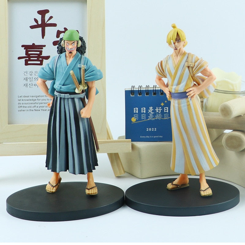 18cm One Piece Anime Figure Pirate Warriors Monkey D Luffy Roronoa Zoro Sanji Usopp Action Figures Collectible Model Toys