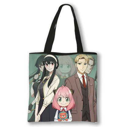 Japanese Anime Spy x Family Print Handbag Women Manga Characters Anya Shopping Bags Harajuku Totes Bag Canvas Shoulder Bags Gift