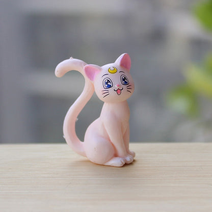 4cm Anime Sailor Moon Action Figure Tsukino Usagi Luna Aino Minako Artemis Cat Kawaii Doll PVC Collectible Model Toy Kid Gift