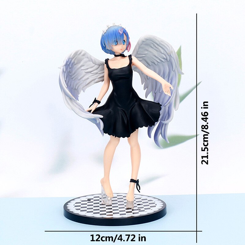 21cm Anime Re: Zero In A Different World From Zero Action Figure Angel Devil Rem Kawaii Girl PVC Collection Model Toys Kid Gift