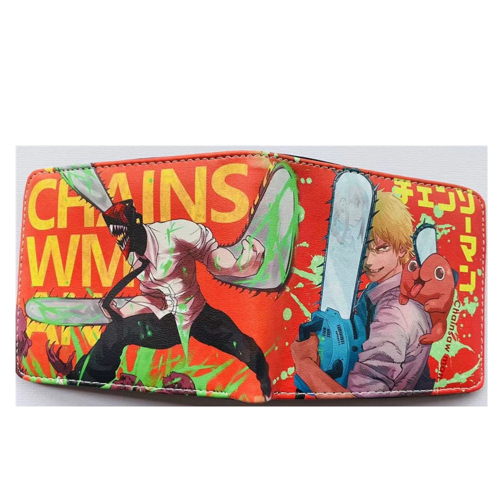 Anime Chainsaw Man Cute Cartoon Comics Purse Student Wallet Credit Card Holder