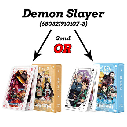 Demon Slayer Poker playing cards board games Anime Nezuko child kids Children toys deck card manga Jujutsu Kaisen Spy X Family