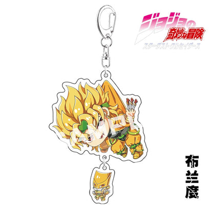 Anime Keychain JoJos Bizarre Adventure Man Key Chain for Women Accessories Cute Bag Pendant Key Ring Acrylic Cartoon Friends Gift