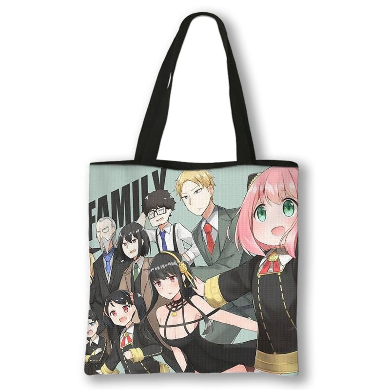 Japanese Anime Spy x Family Print Handbag Women Manga Characters Anya Shopping Bags Harajuku Totes Bag Canvas Shoulder Bags Gift