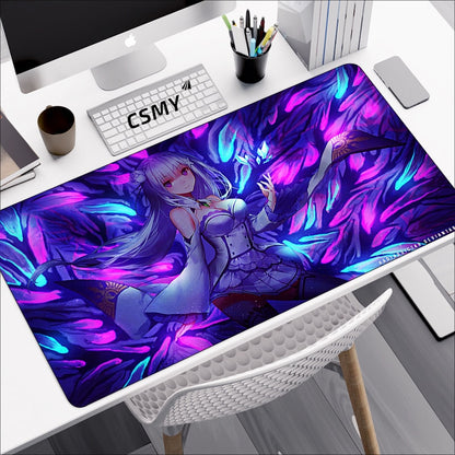 Anime Mouse Pad Gamer Re: Zero Rem Pc Gaming Accessories Rubber Mat Deskmat Mousepad Mats Keyboard Cabinet Mause Laptops Pads Xxl