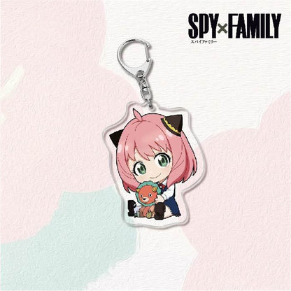 Kawaii Spy X Family Cosplay Keychain Twilight Yor Forger Anya Forger Keyring Cartoon Print Acrylic Key Chain Ring Anime Jewelry