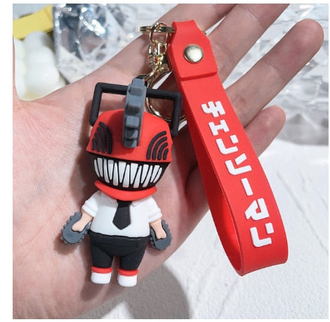 Anime Chainsaw Man Keychain Very Cool Soft Rubber Devil Denji Car Keyring Cute Pochita Toy Key Chain Bag Pendant Key Holder Gift