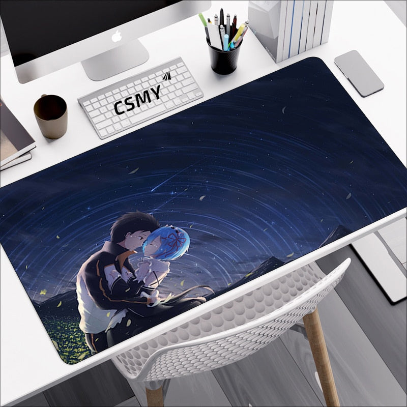 Anime Mouse Pad Gamer Re: Zero Rem Pc Gaming Accessories Rubber Mat Deskmat Mousepad Mats Keyboard Cabinet Mause Laptops Pads Xxl