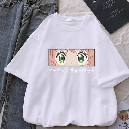 Spy X Family Forger Family Art Anime Women T Shirt Breathable Street T-Shirt Casual Harajuku Tee Tops Summer Street Short Sleeve