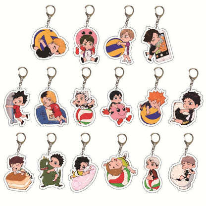 Cartoon Volleyball Boy Key Chain Ring Anime Haikyuu!! Keyring Cute Keychain Sleutelhanger New Keychain Accessories Pendant Gift