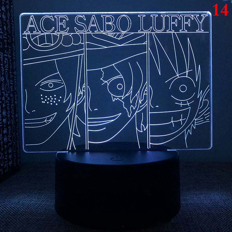 Anime One Pieces Lamp Figure Luffy Sanji Zoro Nami 3D Led Night Light Child Manga Gift Color Changing Action Figure Model Toy