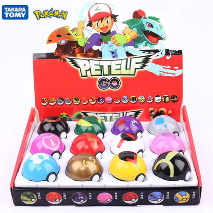 Pokemon 12Pcs/Set PokeBall  Action Figures Pikachu Model Toy Pocket Monster Pet Elf Collect Dolls Boxed Game Kids Gift Christmas