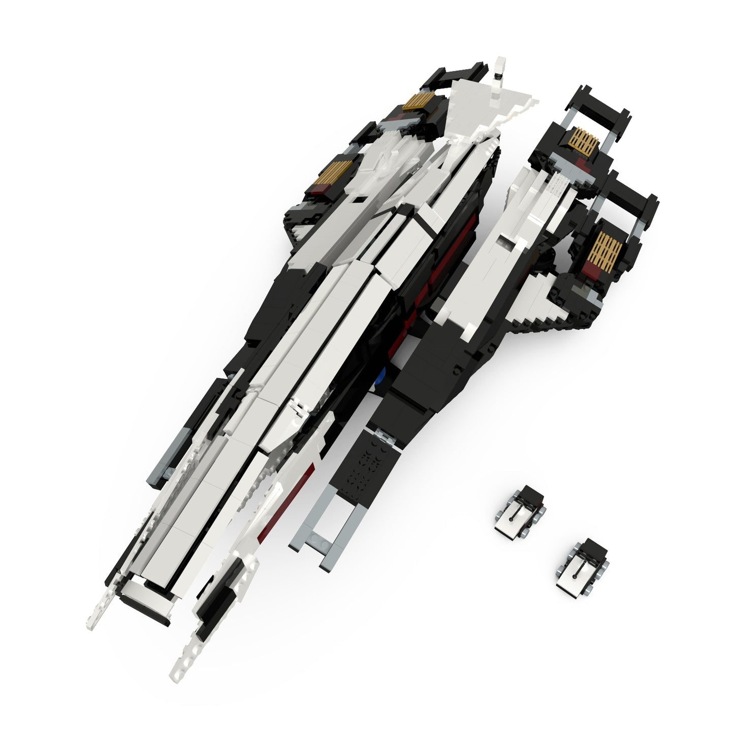 MOC Large Scale Mass Effect Normandy SR-2 Building Blocks Set Commander Starships Action Shooting Game Fighter Idea Model Bricks