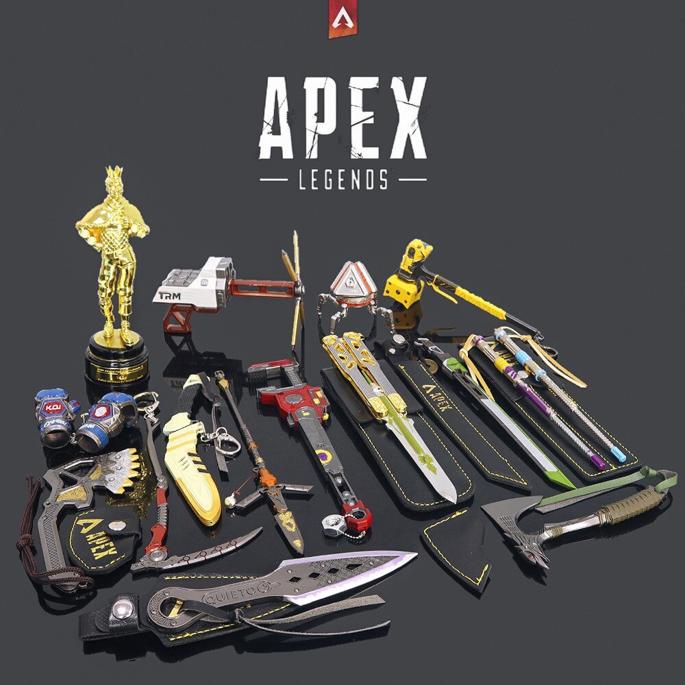 20pcs Apex Legends Heirloom Octane Game Keychain Weapon Butterfly Knife Biwon Blade Legacy Spear Kunai Raven Bite Model Kid Toys