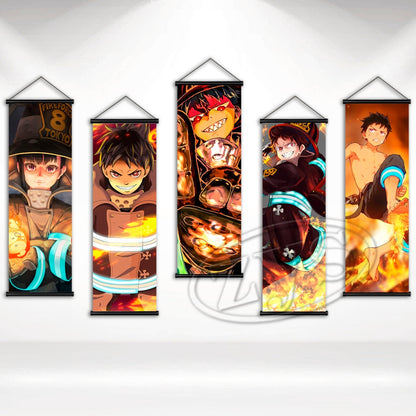 Fire Force Poster Hanging Scrolls Art Mural Shinra Kusakabe Canvas Painting Wall Picture Child Bedroom Home Cuadros Decoration