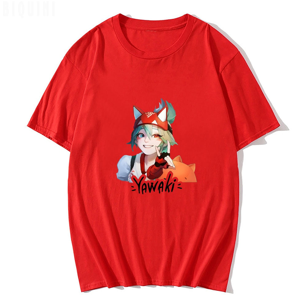 Overwatch 2 Kiriko T-shirt Casual Hip Hop Cartoon Korean Printed Tshirt Harajuku Cotton Woman Summer Funny Short Sleeve T Shirt