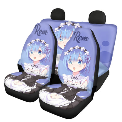 Re: Zero Rem Ram 3D Printing Anime Universal Fit Car Seat Covers Black Front Seat Durable Washable Auto Mads Vehicle Seat Covers