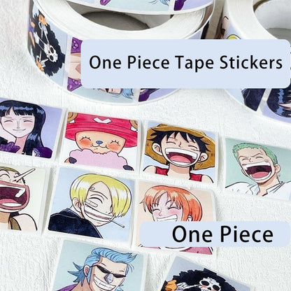 500pcs One Piece Tape Stickers Whole Volume Anime Cartoon Creative Decorative Sealing Stickers Card Wall Stickers Roll Stickers