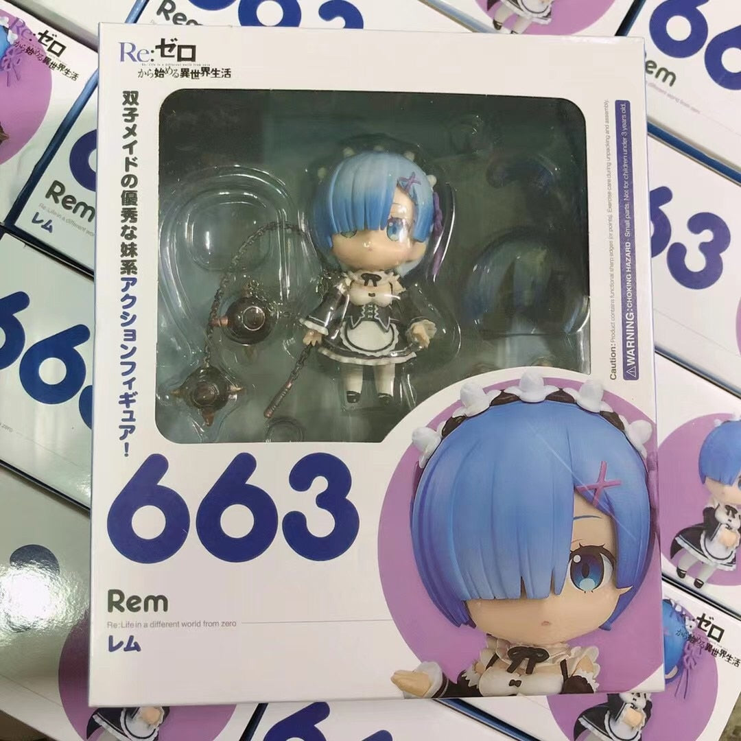 10cm Re: Zero in a Different World From Zero Anime Figure Emilia Action Figure 663# Rem Ram Figurine Collectible Model Doll Toys