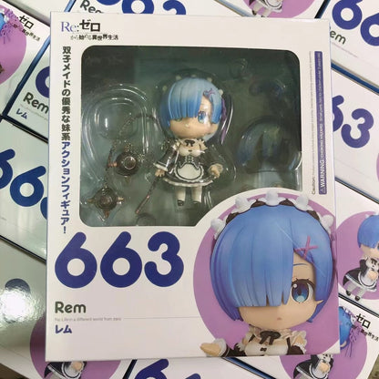 10cm Re: Zero in a Different World From Zero Anime Figure Emilia Action Figure 663# Rem Ram Figurine Collectible Model Doll Toys