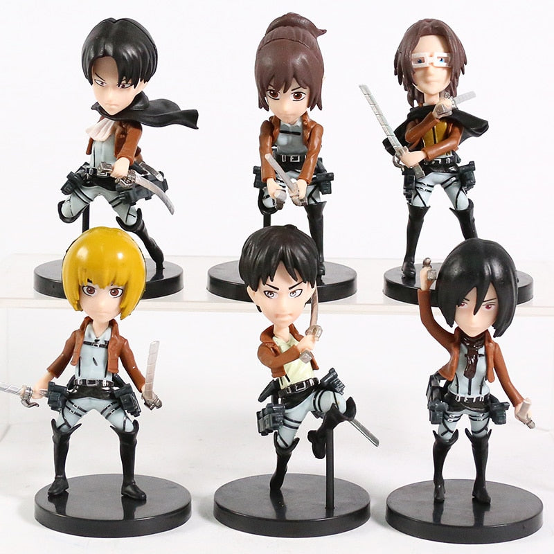 Figma Attack on Titan Eren Jaeger / Mikasa Ackerman / Levi Ackerman / PVC Action Figure Model Toy Figuirne