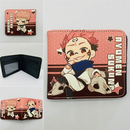 Anime Jujutsu Kaisen Wallet Fashion PU Leather Purse Itadori Yuji Fushiguro Megumi Cosplay Short Wallets Gift