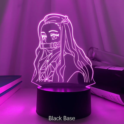 Kimetsu No Yaiba Nezuko Kamado Figure Led Night Light for Bedroom Decor Nightlight Kids Child Table 3d Lamp Demon Slayer Gift