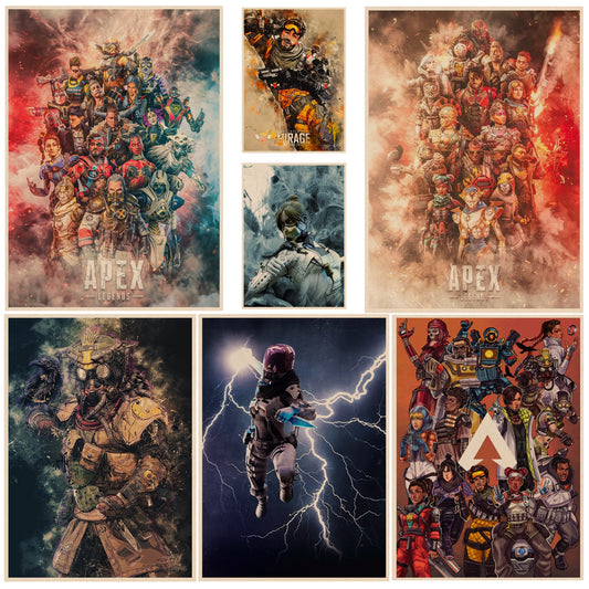 Apex Legends Game Anime Posters Kraft Paper Sticker DIY Room Bar Cafe Nordic Home Decor