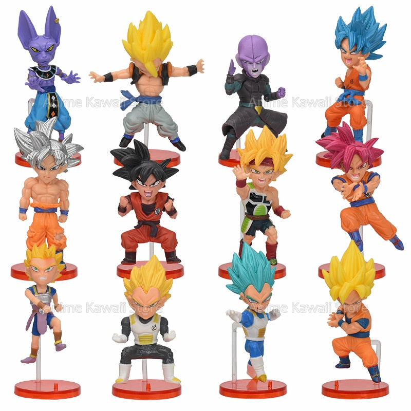 8/21pcs Dragon Ball Z Goku Vegeta Freeza Broly Action Anime Figure Draognball Super Saiyan Figura PVC Model Dolls Birthday Gifts