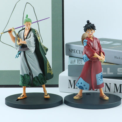 18cm One Piece Anime Figure Pirate Warriors Monkey D Luffy Roronoa Zoro Sanji Usopp Action Figures Collectible Model Toys