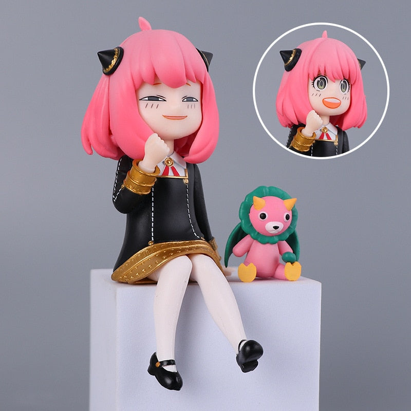 Anime Spy X Family Anya Figure Toys Loid Yor Forger Chibi Anua Figure With Base Figurine PVC Model Dolls Toy Gifts For Kids