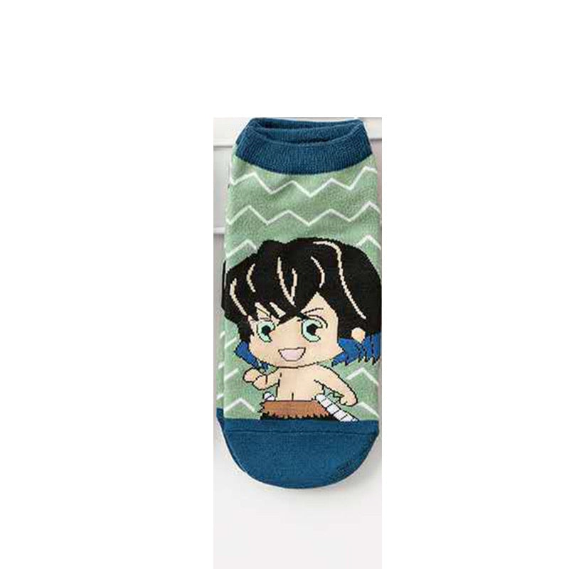 Demon Slayer Sock Short Socks Cosplay Prop Cartoons Anime Kimetsu No Yaiba Kamado Tanjirou Kamado Nezuko Cotton Socks Halloween