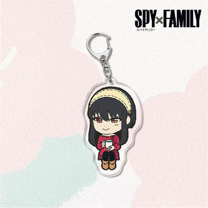 Kawaii Spy X Family Cosplay Keychain Twilight Yor Forger Anya Forger Keyring Cartoon Print Acrylic Key Chain Ring Anime Jewelry