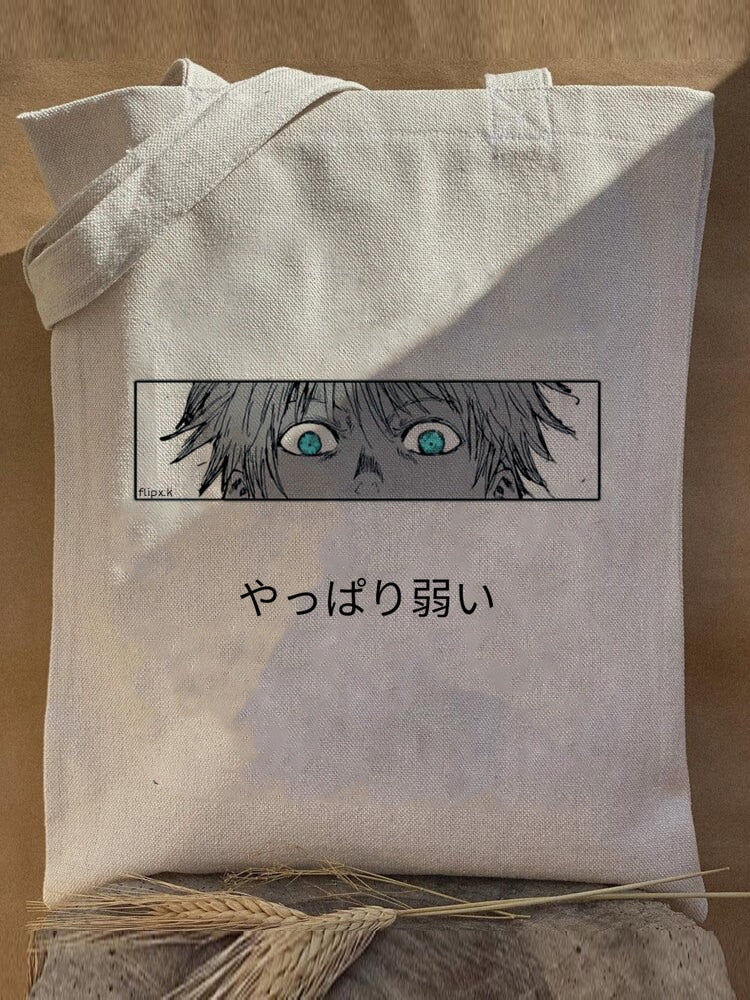 Harajuku Y2k anime Jujutsu Kaisen Women Bags Shopping Bag Canvas Shopper Bag Reusable Tote Bag Handbags Shoulder Bag Collapsible