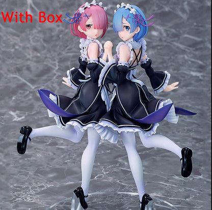 25cm Re: ZERO Starting Life in Another World Anime Figure Rem & Ram Twins Action Figure Rem/Ram Figure Collection Model Doll Toys