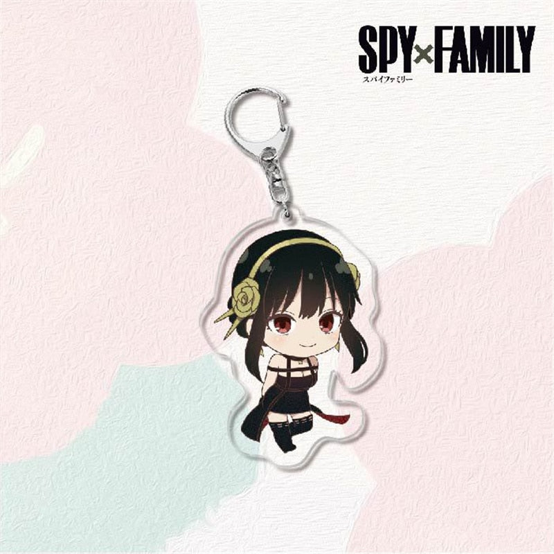 Kawaii Spy X Family Cosplay Keychain Twilight Yor Forger Anya Forger Keyring Cartoon Print Acrylic Key Chain Ring Anime Jewelry