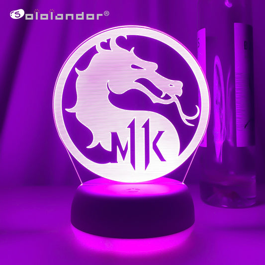 Game Mortal Kombat 11 Logo Night Light Led Touch Sensor Color Changing Nightlight for Kids Child Bedroom Decor Gift Table Lamp