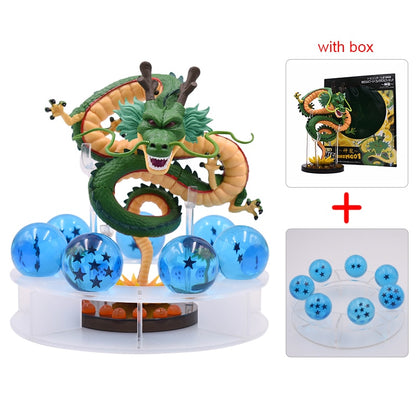 Dragon Ball Z Anime Shenlong Figures Set Esferas Del Dragon and 7 Stars Dragonball Balls 3.5cm Shelf Figurine Collection Model