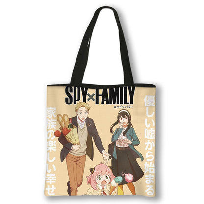 Japanese Anime Spy x Family Print Handbag Women Manga Characters Anya Shopping Bags Harajuku Totes Bag Canvas Shoulder Bags Gift