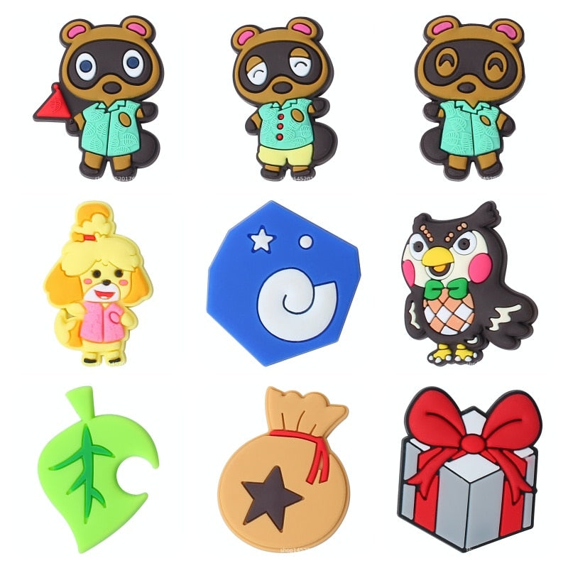 Anime Crocs Charms Animal Crossing PVC Badges Ornaments Shoes Kawaii Japan Game Cartoon Cute Accessories Set Wholesale ZMSZ7