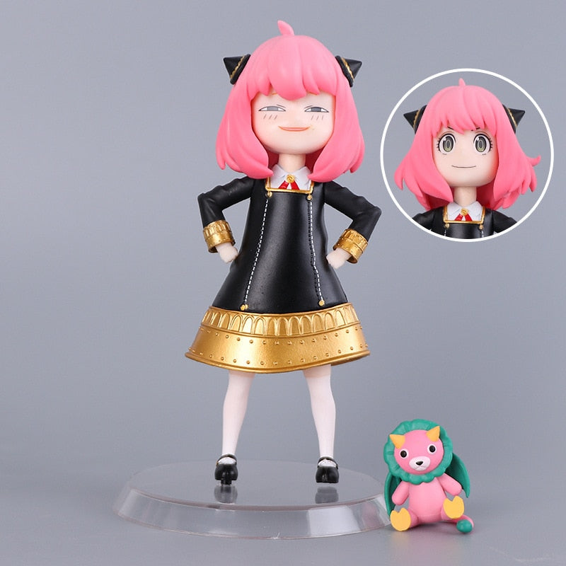 Anime Spy X Family Anya Figure Toys Loid Yor Forger Chibi Anua Figure With Base Figurine PVC Model Dolls Toy Gifts For Kids