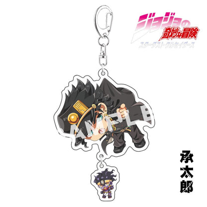 Anime Keychain JoJos Bizarre Adventure Man Key Chain for Women Accessories Cute Bag Pendant Key Ring Acrylic Cartoon Friends Gift