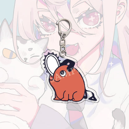 Kawaii Figures Anime Chainsaw Man Keychain Pochita Power Makima Angel Hayakawa Aki Key Ring 6cm Acrylic Charm Key Chain Llaveros