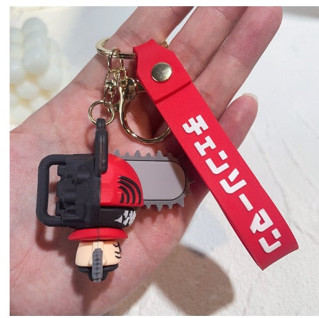 Anime Chainsaw Man Keychain Very Cool Soft Rubber Devil Denji Car Keyring Cute Pochita Toy Key Chain Bag Pendant Key Holder Gift