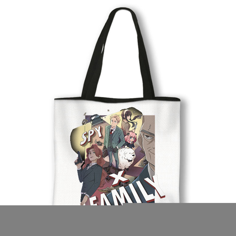 Japanese Anime Spy x Family Print Handbag Women Manga Characters Anya Shopping Bags Harajuku Totes Bag Canvas Shoulder Bags Gift