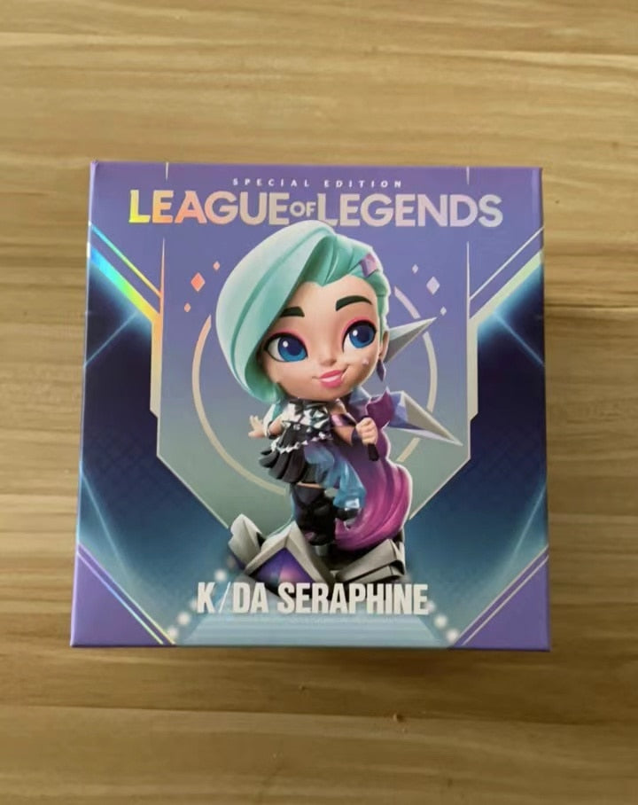 Genuine League of Legends KDA Seraphine cartoon game garage Kit Movable doll Animation ornament Model birthday gift for boy kids